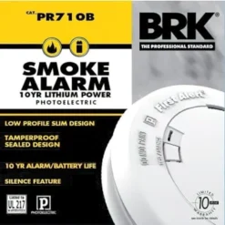 First Alert® Brk® Battery-Operated Smoke Alarm W/ 10 Year Sealed Lithium Battery -Generic Luxor Shop 109941 InthePackageView UNI Lg