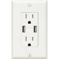 Maintenance Warehouse® 15a Duplex Standard Outlet W/ 2 Usb Ports (White) -Generic Luxor Shop 109951 v DetailedProductView1 KWI Lg