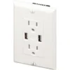 Maintenance Warehouse® 15a Duplex Standard Outlet W/ 2 Usb Ports (White)