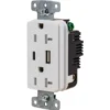 Hubbell® 20 Amp 125 Volt Decorator Duplex Standard Outlet W/ Type A And C Usb Charger (White)