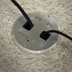 Hubbell 1-Gang Floor Box Kit W/ Recessed Duplex 15 Amp Adjustable Steel Box (Nickel) -Generic Luxor Shop 132517 AlternateImageView UNI Lg