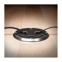 Hubbell 1-Gang Floor Box Kit W/ Recessed Duplex 15 Amp Adjustable Steel Box (Nickel) -Generic Luxor Shop 132517 DetailedProductView2 UNI Lg