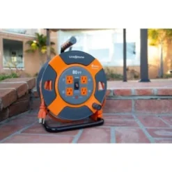 Link2home Durable 80 Ft Extension Cord Reel W/ 4-Power Outlet And 14 Awg Cable -Generic Luxor Shop 136739 w DetailedProductView8 Lg