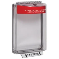 Safety Technology Universal Stopper, Flush Mount, No Sounder, Red, Fire Label