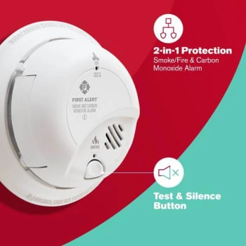 First Alert® Brk® Hardwired Smoke/co Combo Alarm, 9v Dc Backup, Package Of 6 4 First Alert® Brk® Hardwired Smoke/co Combo Alarm, 9v Dc Backup, Package Of 6 - Image 4