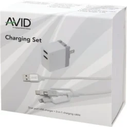 Avid 3-In-1 Charging Block And Cable Set, Case Of 20 -Generic Luxor Shop 189917 v InthePackageView Lg