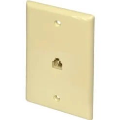 Adamax Surface Phone Jack Wall Plate, Ivory, Package Of 5
