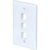Adamax Quickport 3-Port Wall Plate, White, Package Of 5