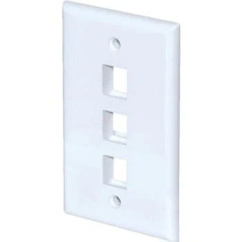 Adamax Quickport 3-Port Wall Plate, White, Package Of 5 1 Adamax Quickport 3-Port Wall Plate, White, Package Of 5