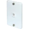 Adamax Wall Phone Jack Wall Plate, White, Package Of 5