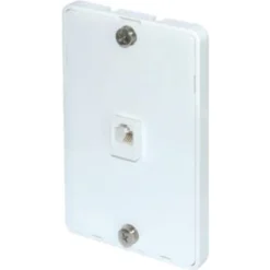 Adamax Wall Phone Jack Wall Plate, White, Package Of 5