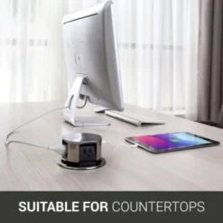 Link2home Space Saver Pop Up Outlet With Usb, 3 Power Outlets 15a, 2 Usb Ports -Generic Luxor Shop 212975 DetailedProductView6 Lg