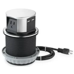 Link2home Space Saver Pop Up Outlet With Usb, 3 Power Outlets 15a, 2 Usb Ports