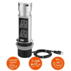 Link2home Space Saver Pop Up Outlet Station, 2 Power Outlets 15a, 2 Usb Ports -Generic Luxor Shop 212976 DetailedProductView1 Lg