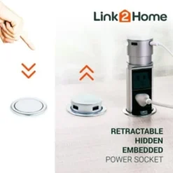 Link2home Space Saver Pop Up Outlet Station, 2 Power Outlets 15a, 2 Usb Ports -Generic Luxor Shop 212976 DetailedProductView4 Lg