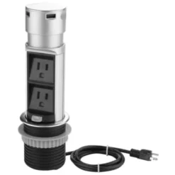 Link2home Space Saver Pop Up Outlet Station, 2 Power Outlets 15a, 2 Usb Ports