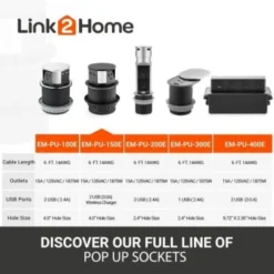 Link2home Space Saver Pop Up Outlet 10w Fast Induction Charger With Type-C Usb -Generic Luxor Shop 212978 DetailedProductView7 Lg