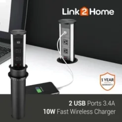 Link2home Automatic Pop Up With 10w Induction Wireless Charger, 3 Power, 2 Usb -Generic Luxor Shop 212980 DetailedProductView9 Lg