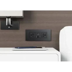 Teleadapt Powerhub E With 2 Tamper Resistant Us Outlets, Black -Generic Luxor Shop 216812 LifestyleImage Lg