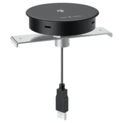 Teleadapt In-Desk Qi Wireless Charger, Hotel-Grade, 10w, Black
