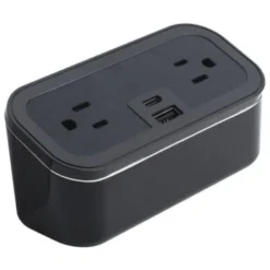 Brandstand Cubie Mini 2.0 Black - 2 Power Outlets And 1 Usb-A And 1 Usb-C Ports