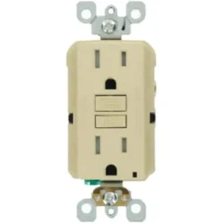 Leviton 15 Amp 125v Tamper Resistant Gfci Duplex Outlet, Ivory Package Of 3