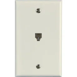 Westek 1-Gang Phone Jack Modular W/wall Plate Ivory, 4 -Conductor Package Of 10