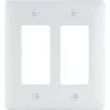 Titan3 2-Gang Plastic Decorator Wall Plate, White Textured Package Of 5