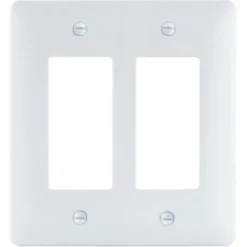 Titan3 2-Gang Plastic Decorator Wall Plate, White Textured Package Of 5