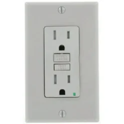 Leviton 15 Amp Smartlockpro Duplex Self-Test Tamper Resistant Gfci Outlet, Gray