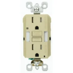 Leviton 15 Amp Self-Test Guide Light And Tamper Resistant Gfci Outlet In Ivory