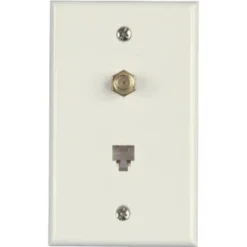 Westek 1 Gang Catv F Type Connector Phone Jack Wall Plate Ivory Package Of 10