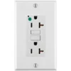 Leviton 20 Amp Self-Test Smartlockpro Duplex Gfci Outlet W/led, White