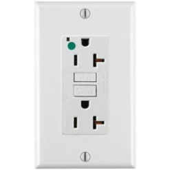 Leviton 20 Amp Self-Test Smartlockpro Duplex Gfci Outlet W/led, White