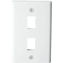 Westek 1-Gang Multi-Media Wall Plate 2-Port Plastic, White Package Of 10