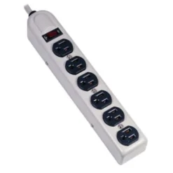 Hubbell Wiring Devices 6-Outlet Metallic Power Strip 6' Cord