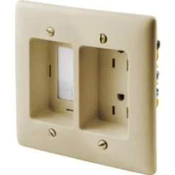 Hubbell® 15 Amp 125 Volt 2-Gang Box Tv Connection Duplex Standard Outlet (Ivory)