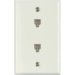 Westek 1-Gang Duplex Phone Jack W/wall Plate, White Package Of 10