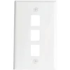 Westek 1-Gang 3-Port Data Jack Wall Plate, White Package Of 10