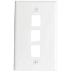 Westek 1-Gang 3-Port Data Jack Wall Plate, White Package Of 10