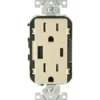 Leviton 15a Decora Duplex Outlet, Type A And C Usb Charger, Ivory