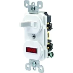 Leviton 15a Comm Grd Combo Sgl Pole Toggle Switch And Neon Pilot Lt Ivory