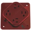 Hubbell Wiring "0 Amp 125-Volt 5-20r Grade 4-Plex Hospital Receptacle Red