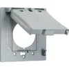 Taymac N3r 2-Gang Alum. Weatherproof Outlet Cover 2.25"dia. W/ Gasket & Mount