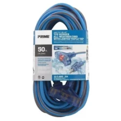 Prime Wire & Cable® Sjeow 50 Ft 15 Amp 12/3-Gauge Triple-Tap Power Extension Cord (Blue) -Generic Luxor Shop 300073 InthePackageView UNI Lg