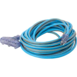 Prime Wire & Cable® Sjeow 50 Ft 15 Amp 12/3-Gauge Triple-Tap Power Extension Cord (Blue)