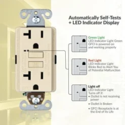 Faith Gfci Outlet 20a 125v Self-Test Ivory W/ Wall Plate Included Package Of 10 -Generic Luxor Shop 300249 DetailedProductView3 Lg