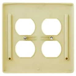 Hubbell 2-Gang Mid-Size Receptacle Wall Plate (25-Pack) (Ivory) -Generic Luxor Shop 301226 BackView UNI Lg