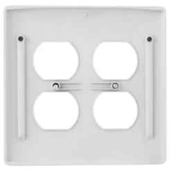 Hubbell 2-Gang Mid-Size Receptacle Wall Plate (25-Pack) (White) -Generic Luxor Shop 301228 BackView UNI Lg