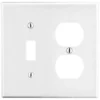Hubbell 2-Gang Mid-Sized Combination Nylon Wall Plate (25-Pack) (White)